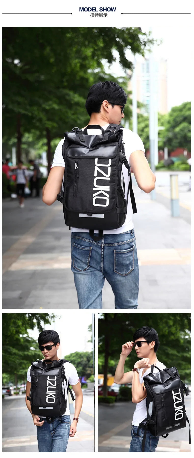 OZUKO Schoolbag for Teenager 15.6 inch Laptop Water   Backpack 49*28*14 Men   Student Backpacks Male Travel Mochila Fashion