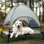 ‌Elevated Outdoor Pet Cot for Large Dogs, Heavy-Duty Frame Summer Camping Bed, Detachable Sunshade Canopy & Portable Dog Tent