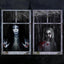 2 Pack Halloween Ghost Curtain Decorations - Female Ghost Window Cover for Indoor/Outdoor Party Decor