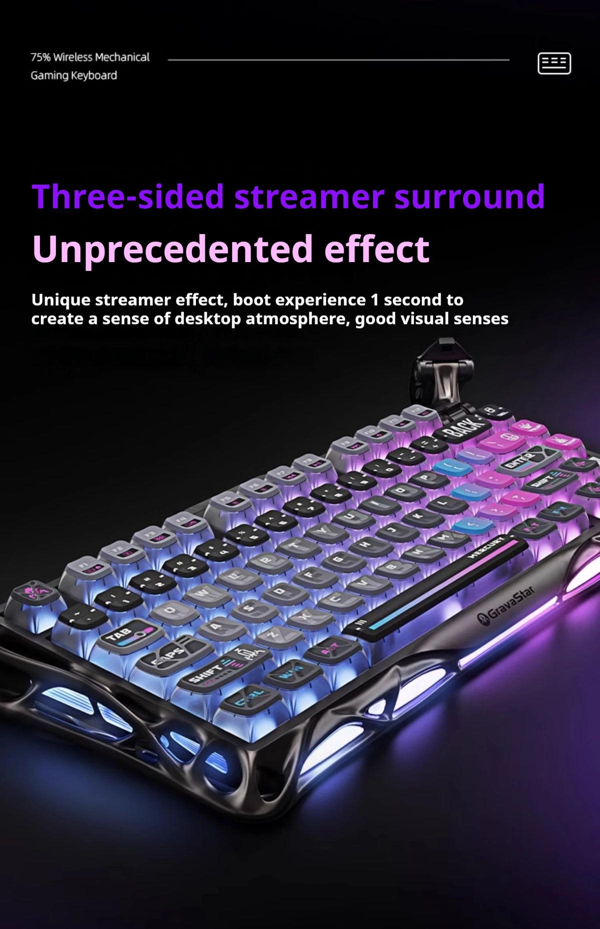 75k1 Pro Gaming  Mechanical Keyboard 79-Key Tri-Mode Connection Full-Key Hot-Swappable Aluminum Shell Fps Esports Games Keyboard
