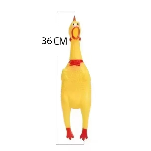 Novelty Yellow Screaming Chicken Dog Toy-Durable Rubber Squeaker for Boredom Relief Bite-Resistant Chew Toy for Small/Medium Dog