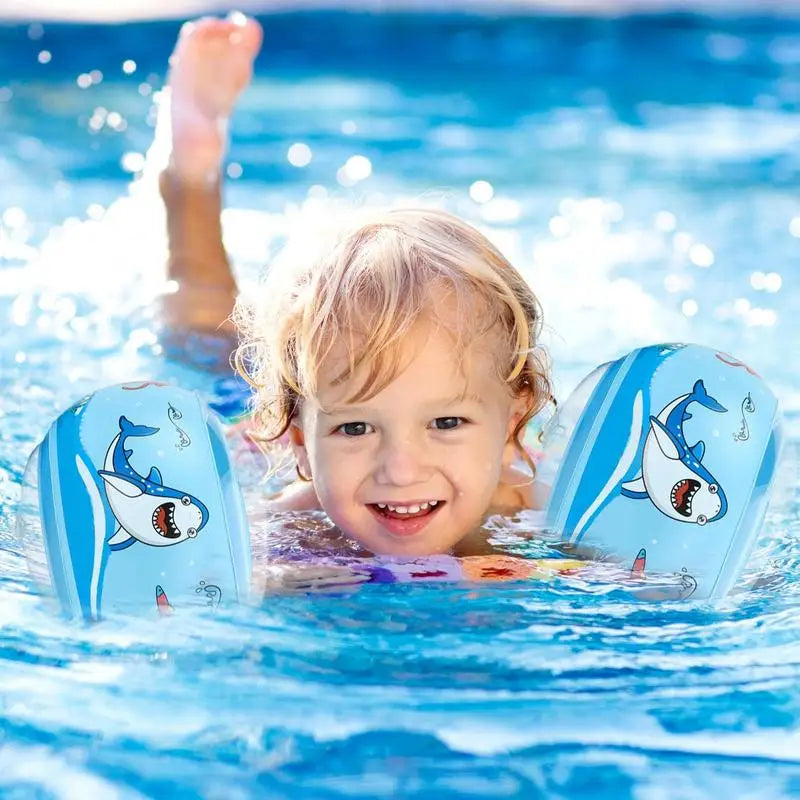 1 pair Swimming Armband Swimming Floatation Armring Pool Floats for Adult Child Water Play Equipment Inflatable Buoys Pool Toy