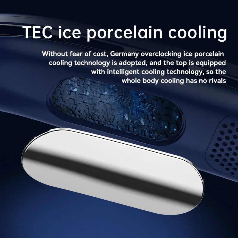Portable Neck Fans for Outdoors Sports Rechargeable USB Mini Air Conditioner Fan Bladeless Neck-hanging Cooling Fan Air Cooler