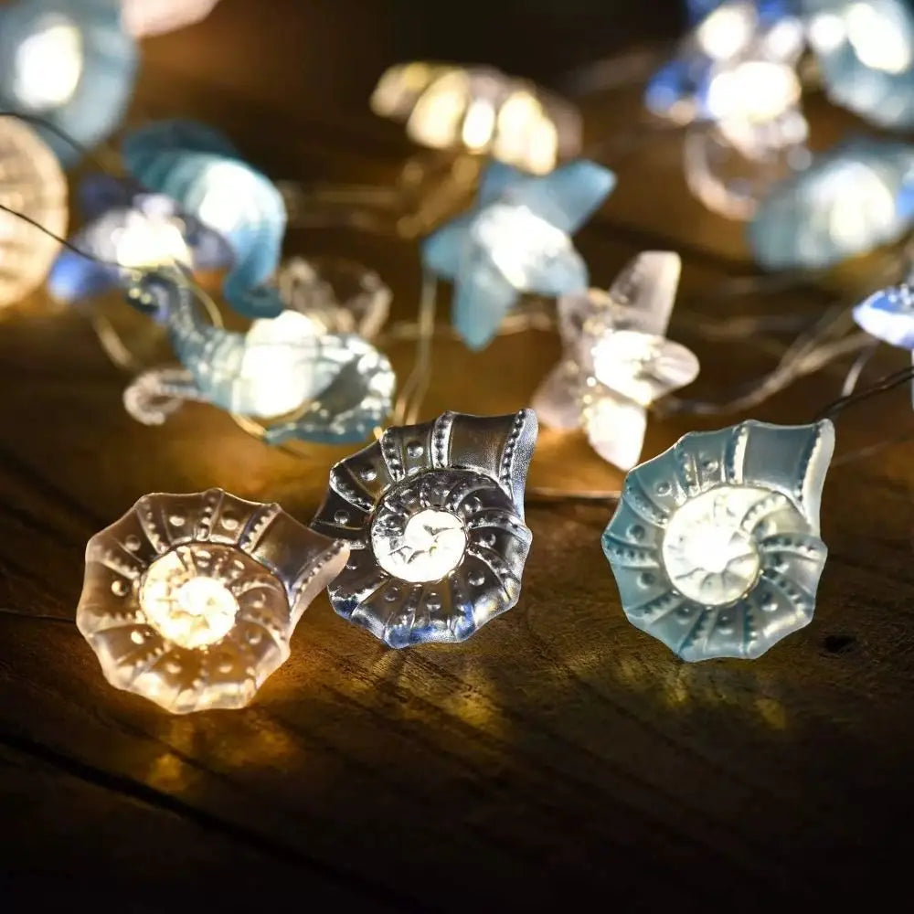 Plastic Lamp Shell String Lights Ocean Series 30 Lights LED Lights Everbright Battery Box Power Supply String Lamp Home/Outdoor