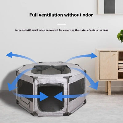 Dog Pet Nest 600DPU Oxford Cloth Cat and Dog Delivery Room Animal Cage Kennel Octagonal Fence