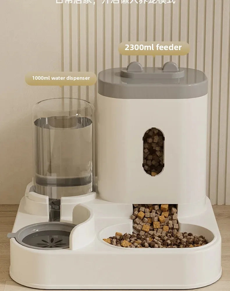 Automatic cat feeder with water dispenser, 5L large capacity pet food dispenser, intelligent timed dog bowl, BPA free