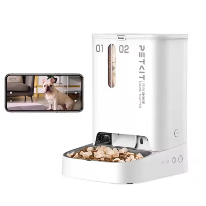 Automatic Feeder with Camera and 2-Way Audio - Double Hopper Design
