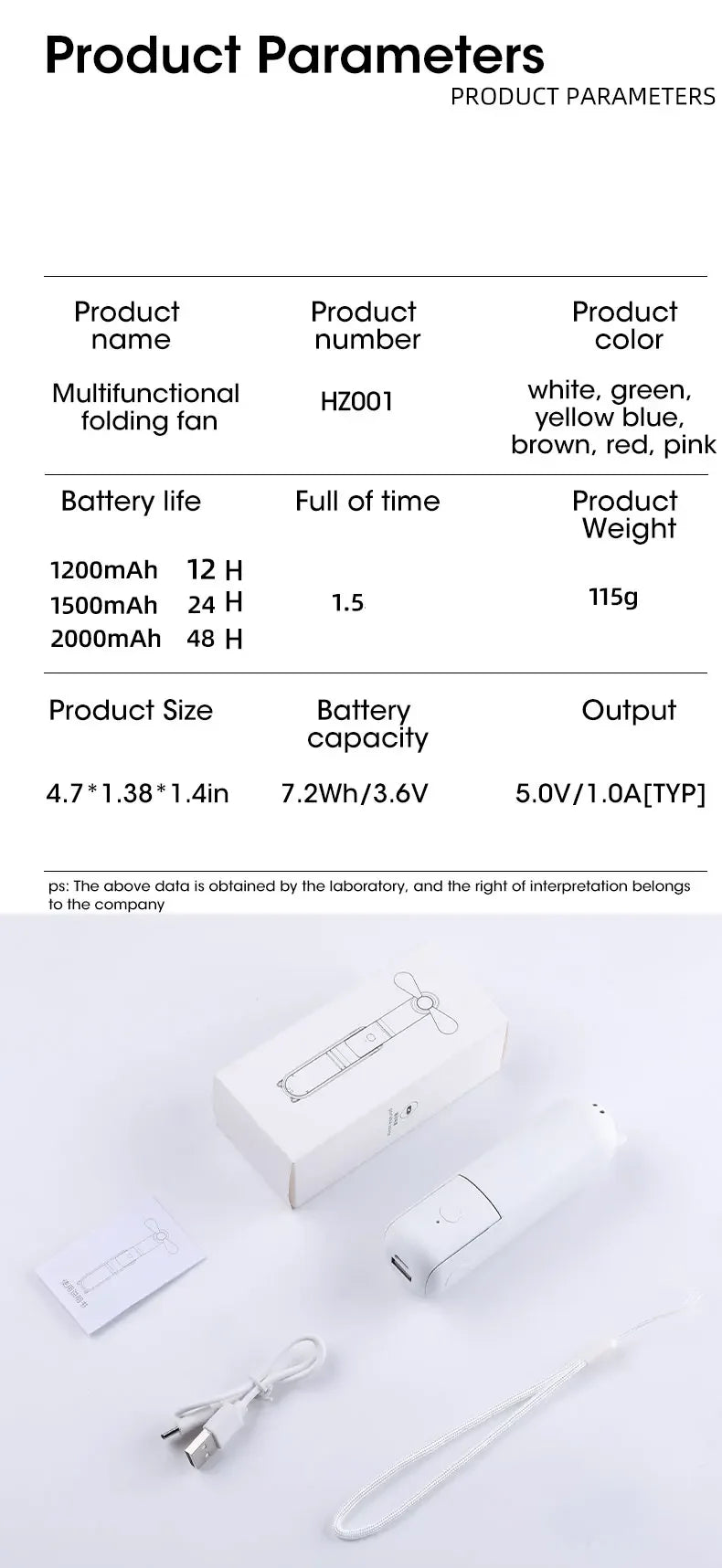 2000mAh Power Bank 3 Gears Portable Fan Super Mini Handheld Fan USB Rechargeable Fan Foldable Hand Held Small Pocket Fan