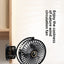 1800mAh Clip Electric Fan 5 Speed Quiet Rechargeable Desktop Portable Air Circulator Wireless Fan with LED Light Camping Fans