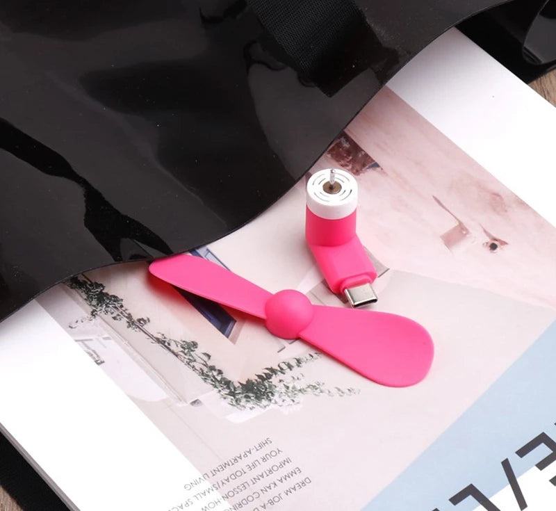 Creative Mini Portable Micro Fan Mobile Phone Mini Fan Charging Treasure Cooling Fan USB Gadget Fans Tester For Type-C