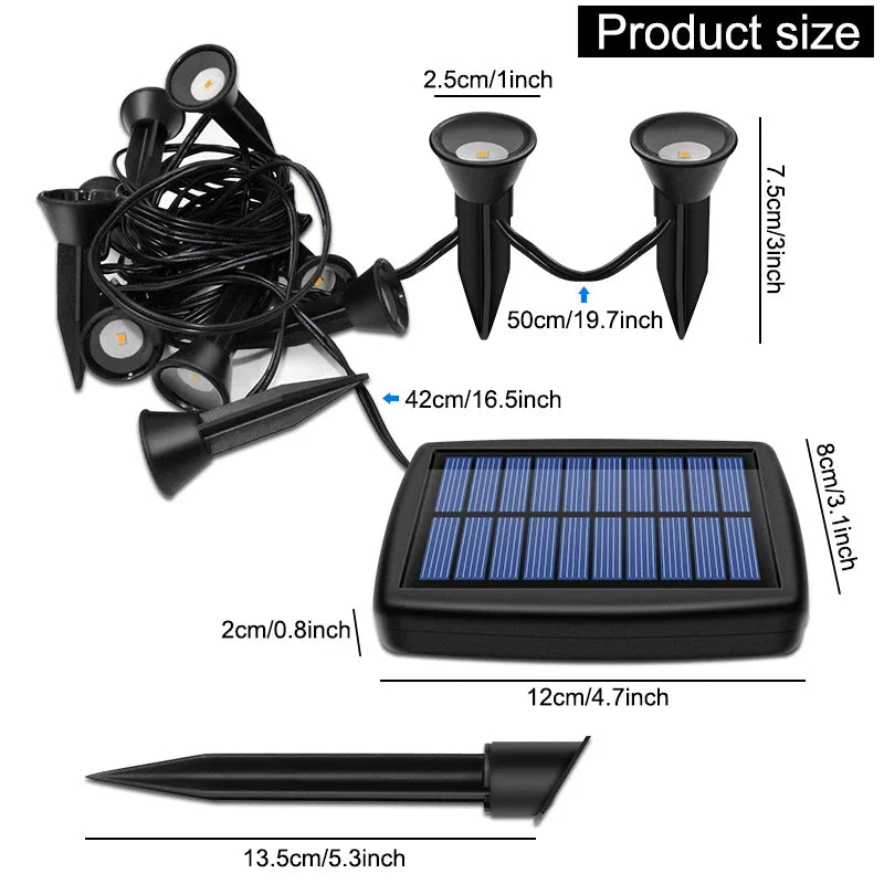 10-in-1 solar floor lamp outdoor waterproof solar garden lamp walkway, driveway decorative landscape lighting