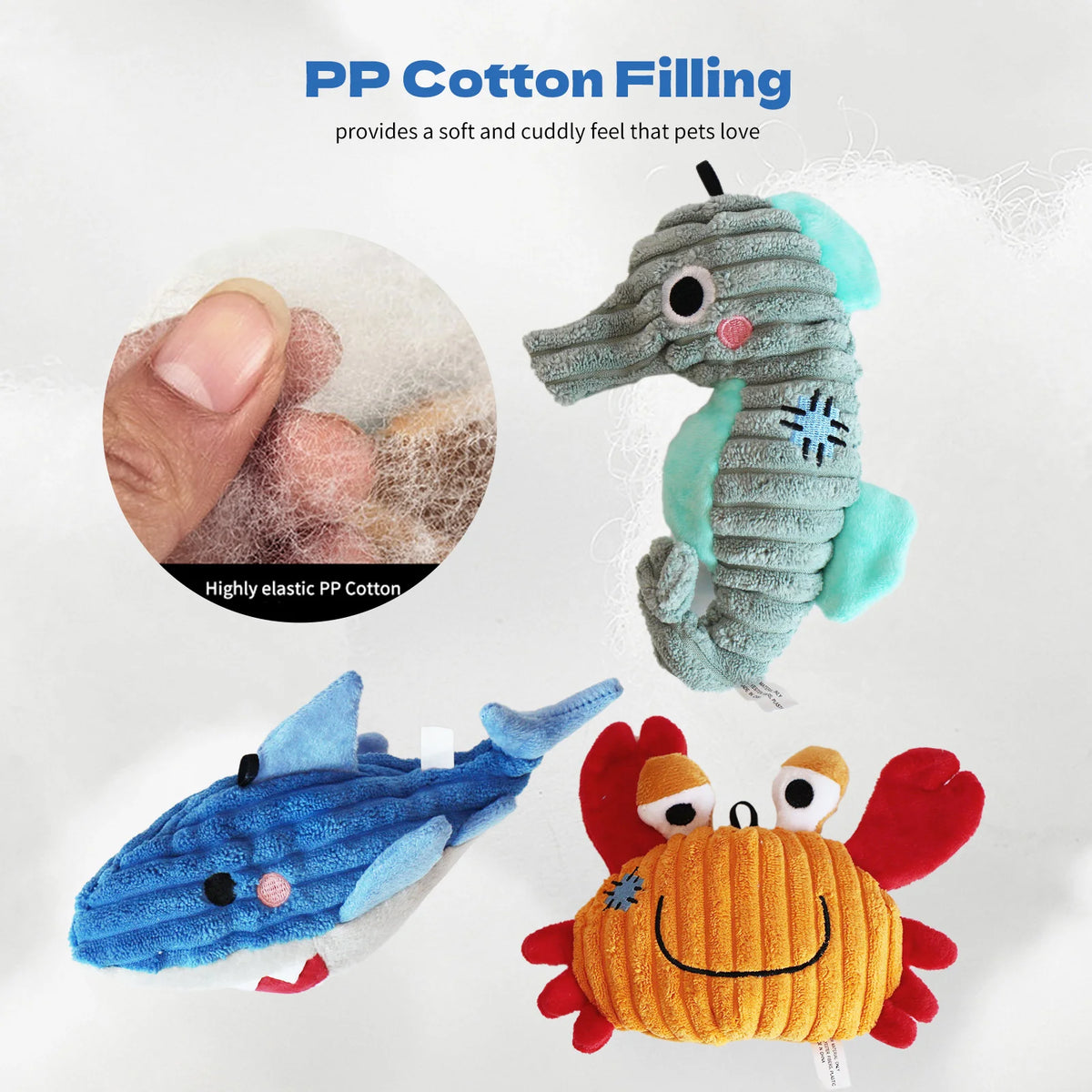Plush Toys for Small Dogs Squeaky Soft Toy for Puppies Small Dog Ocean Series Plush Toys  for small and medium breeds dogs