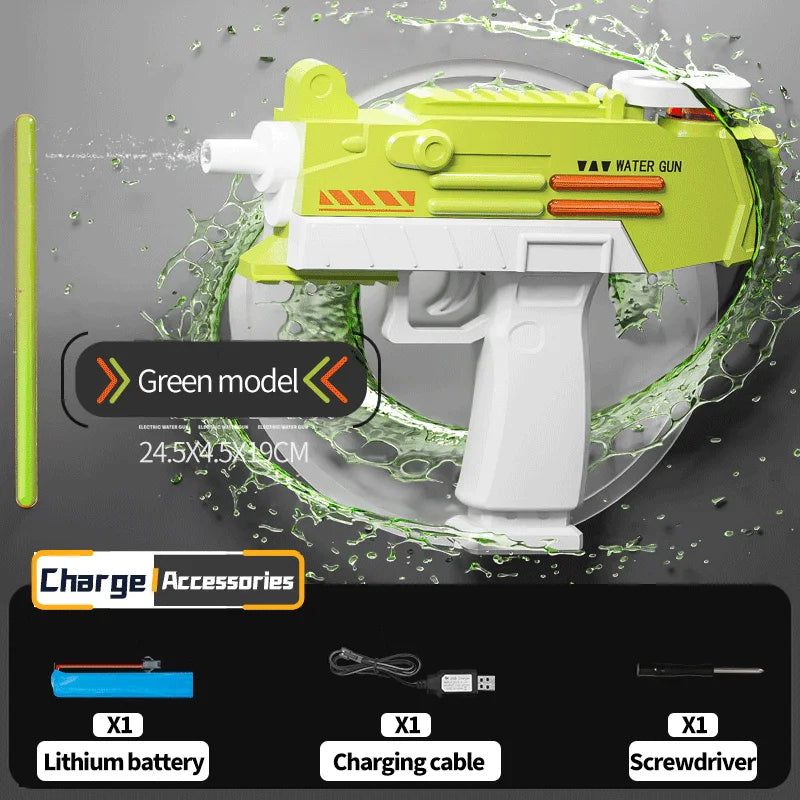Electric UZI Flamethrower Water Gun Toy High-Power Full Automatic Water Shooter Outdoor Games for Kids Adults Summer Fun Toys