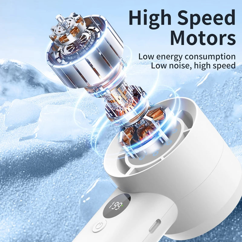 Xiaomi New Handheld Fan 100 Wind Speeds Adjustable USB Charging Mini Digital Display Large Wind Turbine Leafless Electric Fan