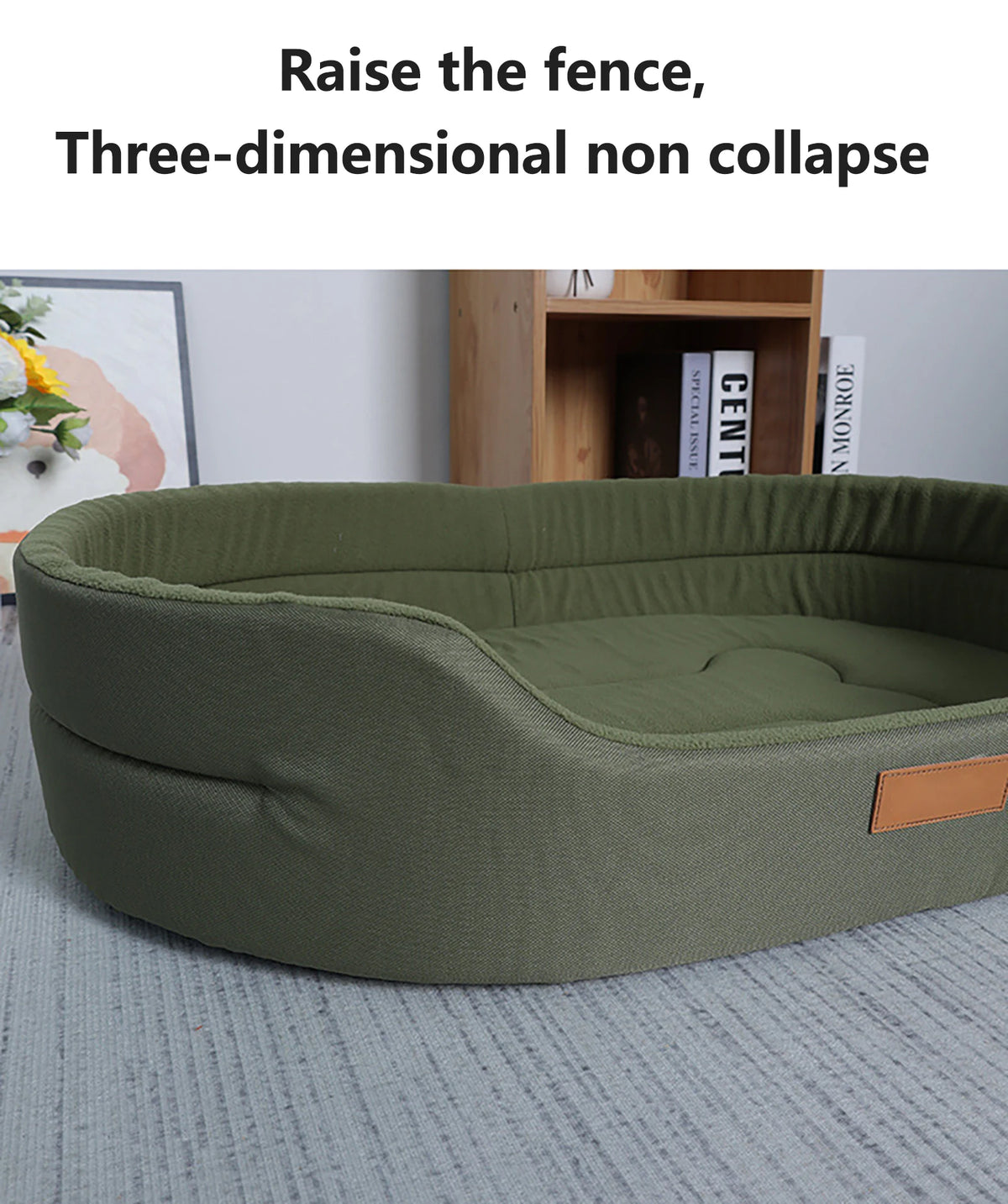 Polar Fleece Dog Bed Waterproof 600D Oxford Cloth and Winter Warm Polar Fleece Double Sided Available Suitable for All Seasons