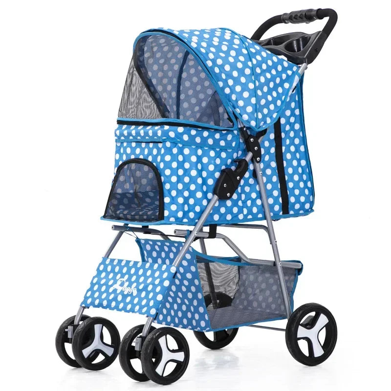 Pet Stroller with Sunroof -Foldable, lightweight, Single Handed, size S M L