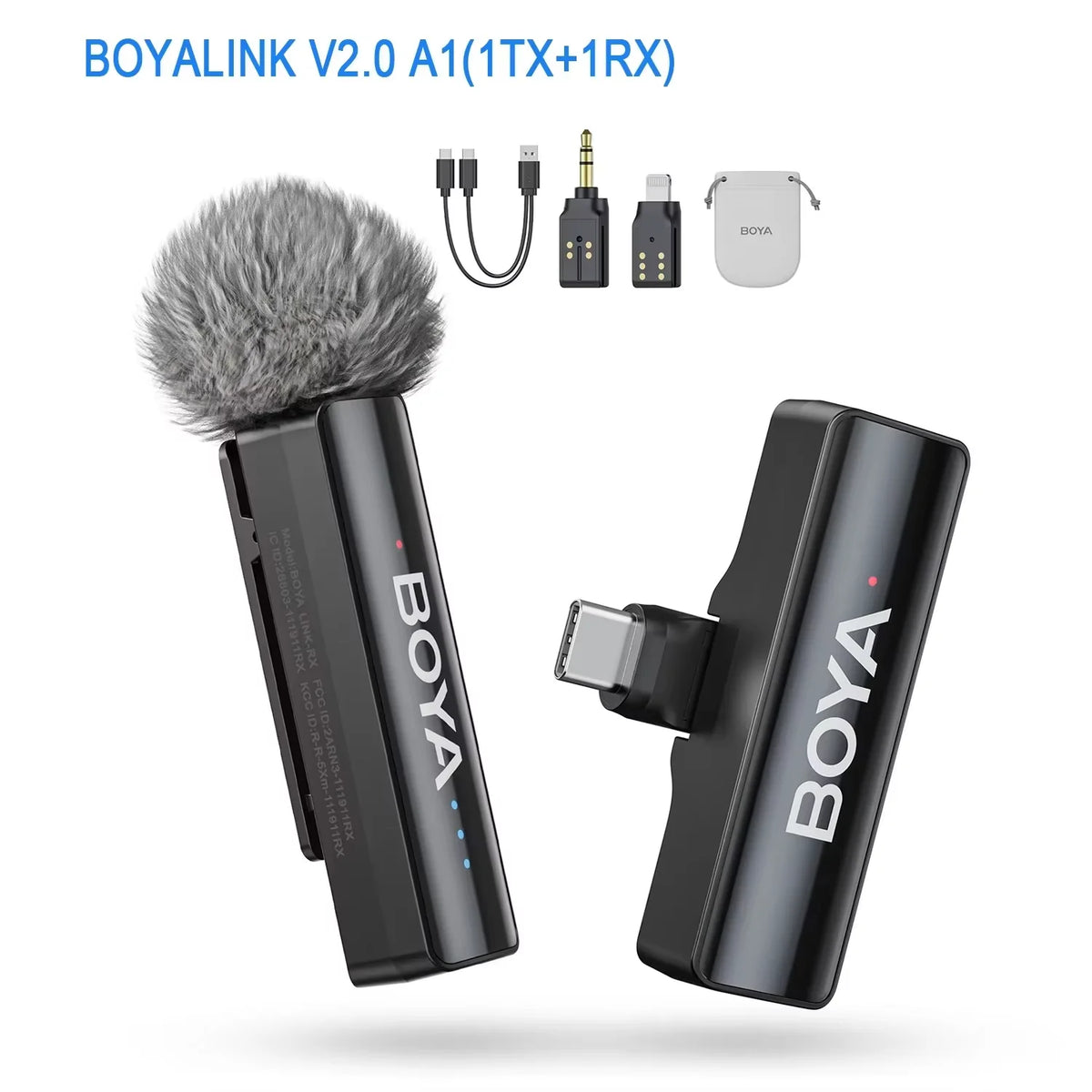 LINK 2 Wireless Lavalier Microphone for Iphone Android DSLR Cameras Smartphone Gaming Youtube Video Recording Streaming