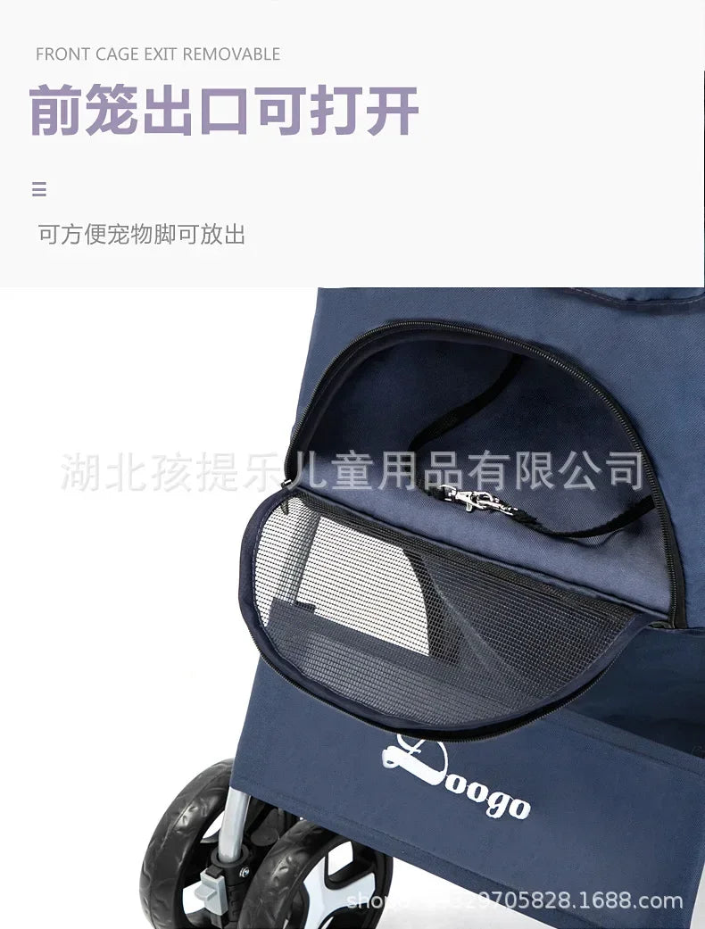 Pet Stroller with Sunroof -Foldable, lightweight, Single Handed, size S M L
