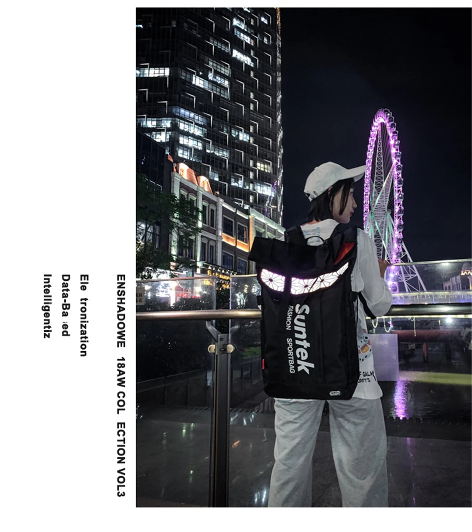 Youth Holographic Reflection Backpacks Fashion Urban Man Backpack Trend Brand Men's Travel Backpack Large Capacity School Bags