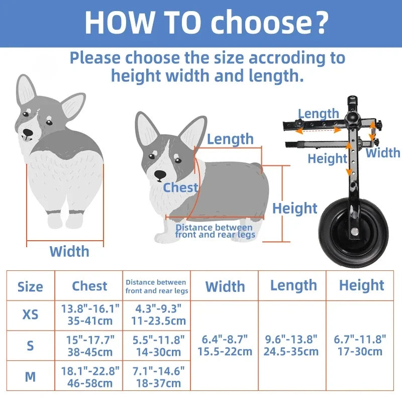 New 1pcs Pet Wheelchair Cart Adjustable Pet Mobility Aids with Wheels Disabled Cat Dog Rehabilitation Walking Mobility Aid Troll