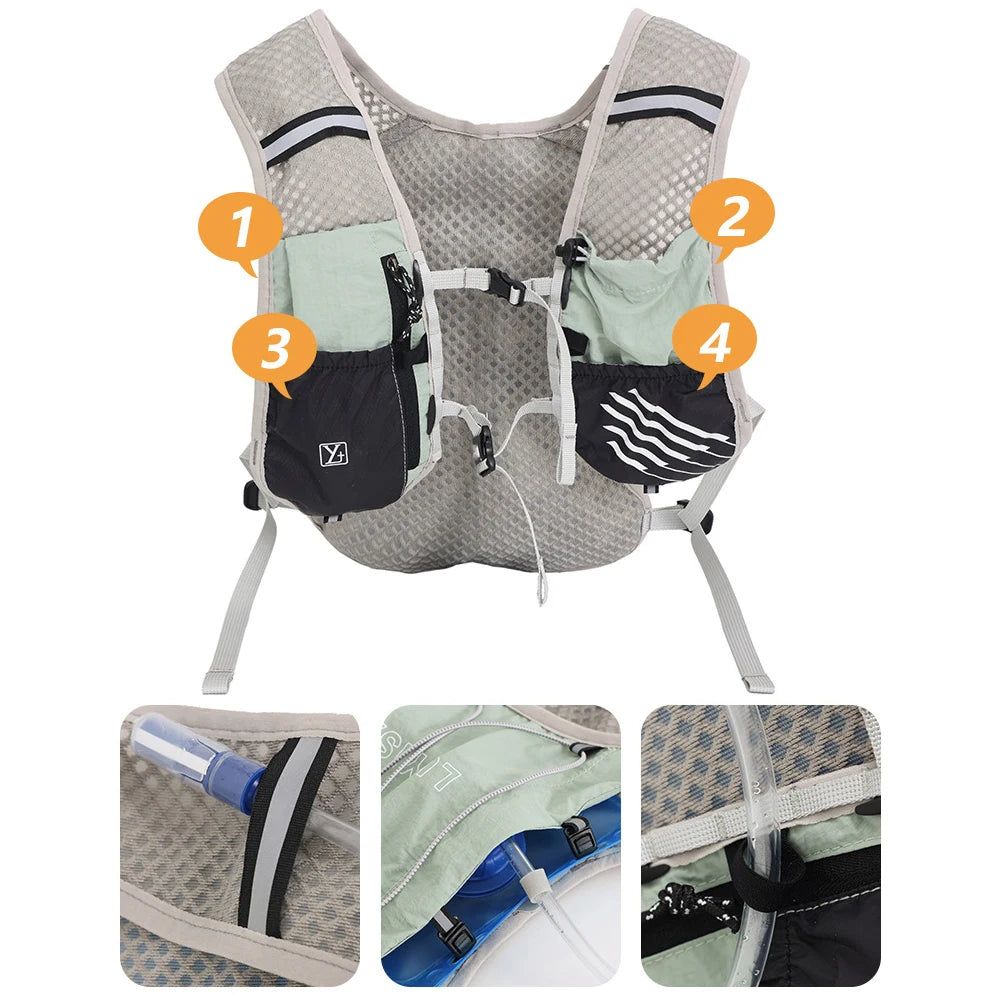 1PCS Hydrated Backpack,5L Running Vest, Hiking Backpack,Suitable for Running, Hiking, Marathon, and Both Men and Women Cycling