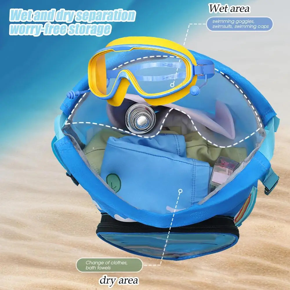 Children's Swimming Bag Wet Dry Separation with shoe compartment swimsuit storage bag Sports Portable Backpack for Boys Girls