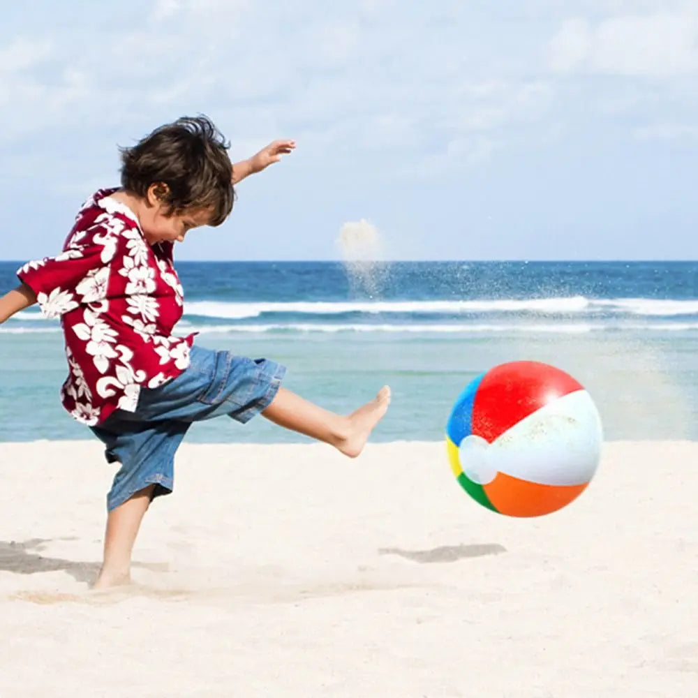 PVC Inflatable Beach Ball Swimming Pool Toy 40cm Big Rainbow Beach Ball 30cm Colourful Inflatable Pool Ball Kids