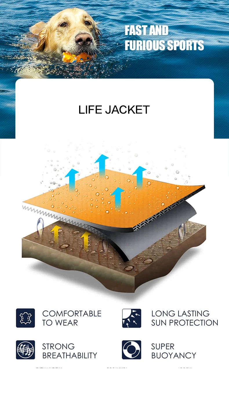 Pet Swimming Life Jacket Safety Vest for Dog in Summer Fashion Adjustable Reflective in Pool or Surfing Drifting Dog Life Vest