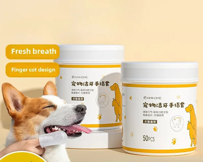 Pet Cleaning Finger Cots, Teeth Cleaning, Dog Brushing, Tooth Cleaning Wipes