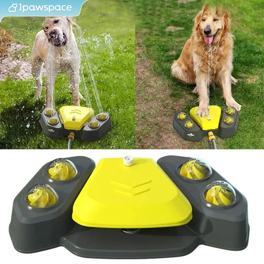 Dog Water Sprinkler Toy， Outdoor Splash Pad Puppy Drinking Dispenser， Interactive Dog Toys
