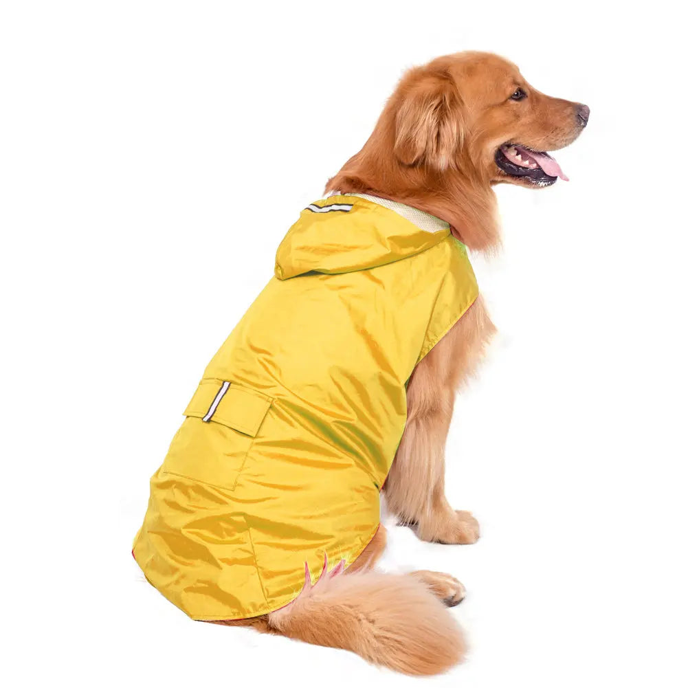 Dog Raincoat Small Large Dogs Waterproof Pet Clothes Reflective Dogs Rain Coats Hooded Jacket Raincoat Chihuahua Pet Supplies