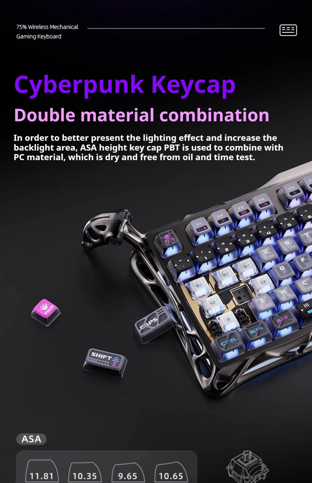 75k1 Pro Gaming  Mechanical Keyboard 79-Key Tri-Mode Connection Full-Key Hot-Swappable Aluminum Shell Fps Esports Games Keyboard