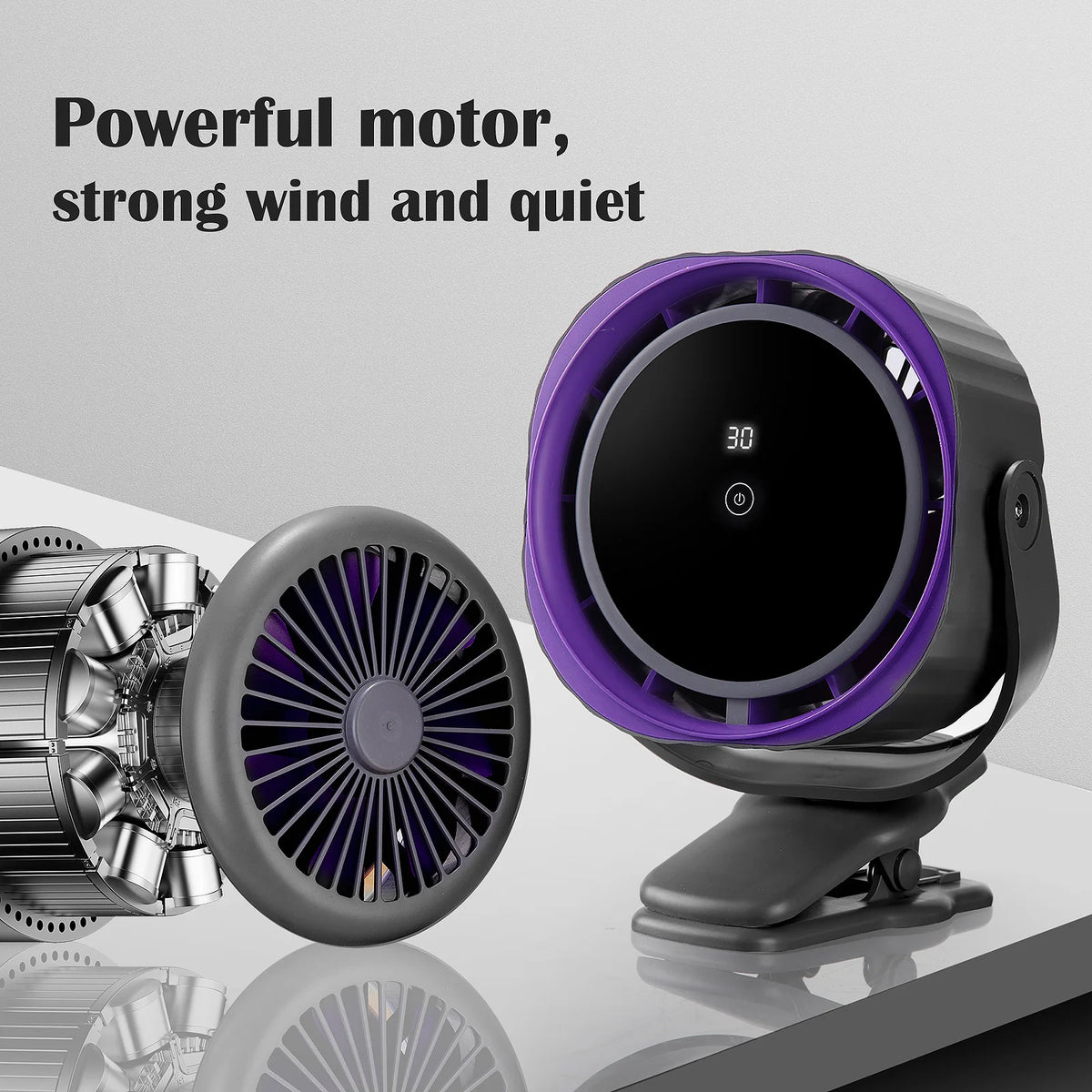 Clip on Fan for Bedroom 70ft Powerful Airflow 120 Speed Rechargeable 360° Adjustable 35db Quiet Table Desktop Fans for Summer