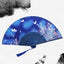 Portable Folding Fan Plain Plastic Cloth Hand Fan Chinese Elegant Fabric Hand Fan for Weddings Travel Party Dancing Cosplay