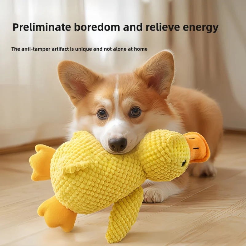 Dog Toy Plush Companion Sleeping Duck Anti Biting Molar Cleaning Relief Boring Duck Sound Pet Toy