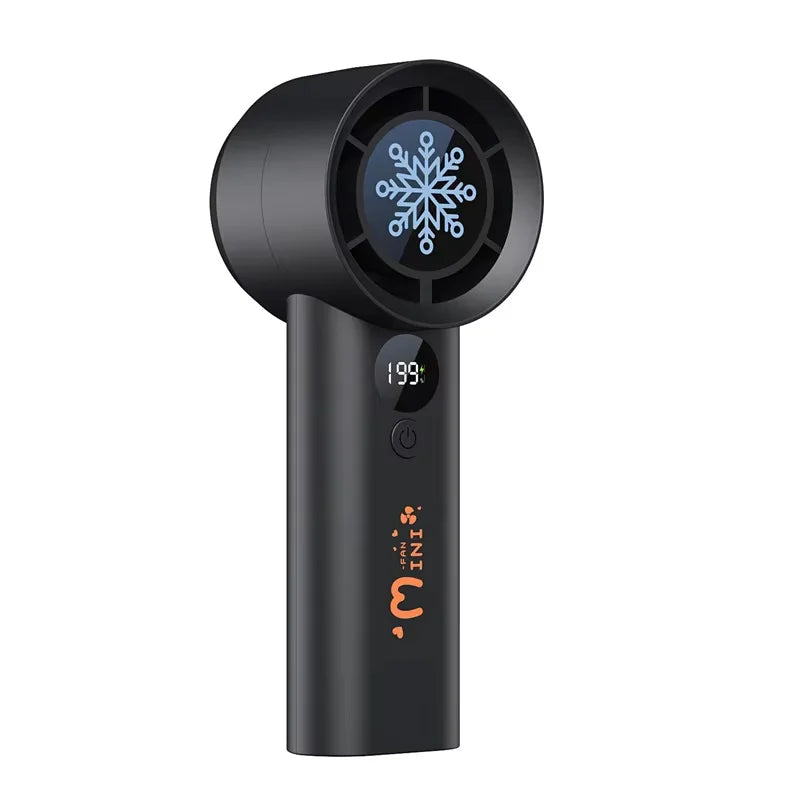 Xiaomi New Handheld Fan 100 Wind Speeds Adjustable USB Charging Mini Digital Display Large Wind Turbine Leafless Electric Fan