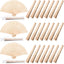 Folding Hand Fans Fashionable Engraved Women Elegant Wood Gifts Fan With Bags Tassels Wedding Mariage Festival Party Dance Props