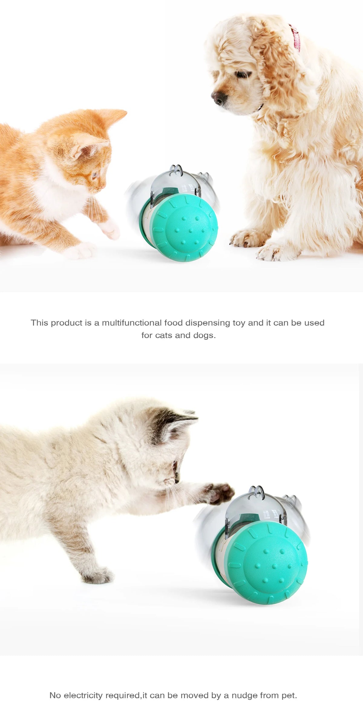 Dog Puzzle Toys Pet Food Interactive Tumbler Slow Feeder Puppy Toy Snack Treat Dispenser for Pet Dog Cat Training Goods for Pets