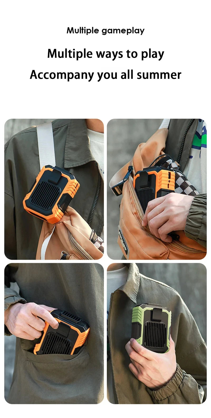 Xiaomi MIJIA 4000mAh Outdoor Hanging Neck Waist Clip Fan Wearable Portable Fans 3 Speed USB Rechargeable Emergency Mobile Power