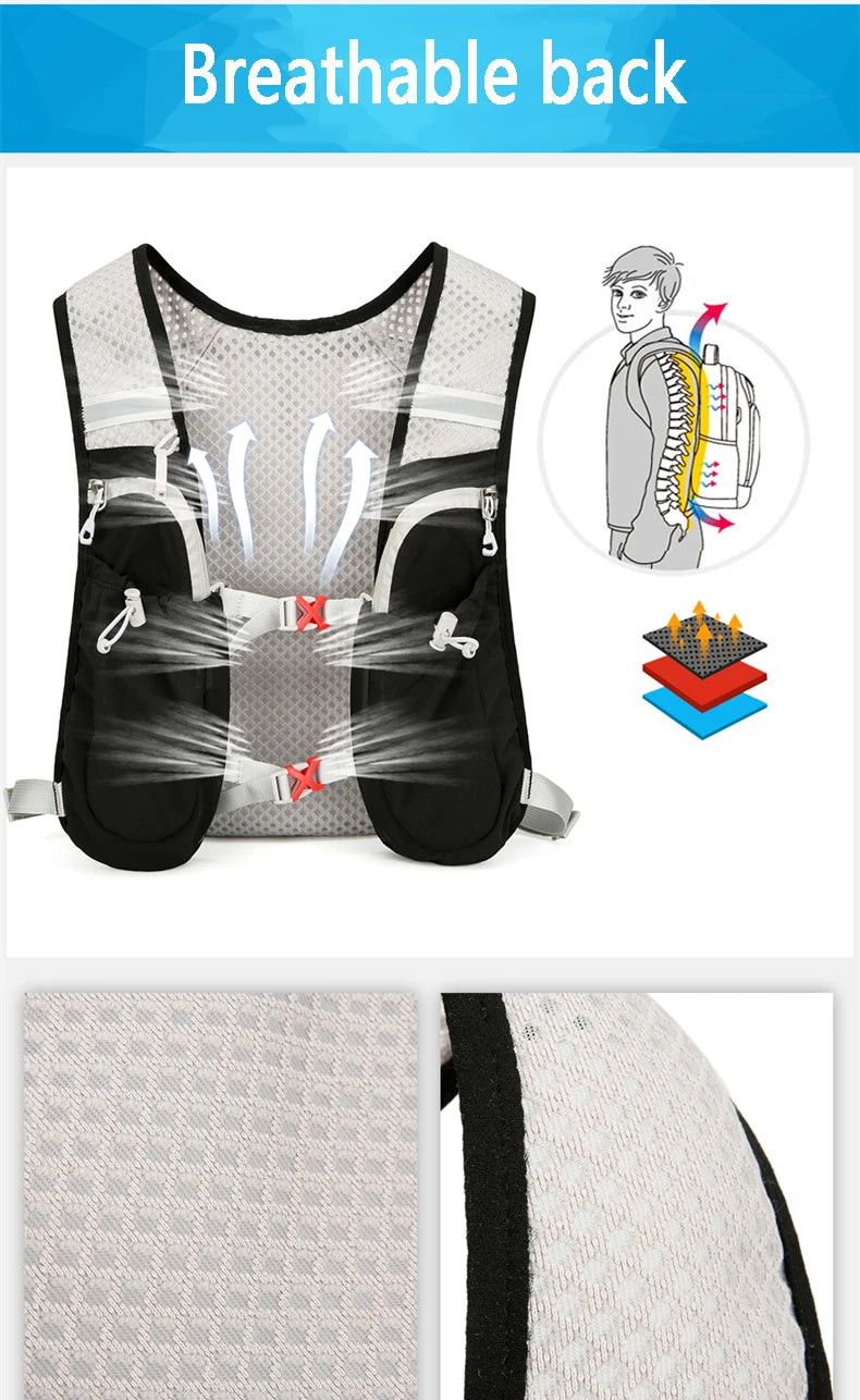 Outdoor Trail Running Backpack Ultralight Women Men Running Race Hydration Vest Marathon Bicycle Bag for Marathon Hiking Cycling