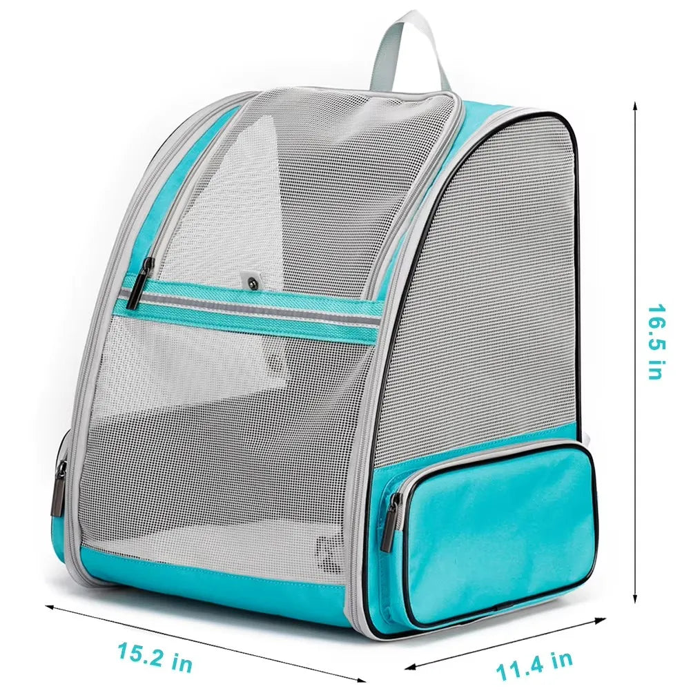 Outdoor Travel Pet Carrier Backpack - Breathable Vented Mesh Bag Suitable for Small Dogs, and Other Pets