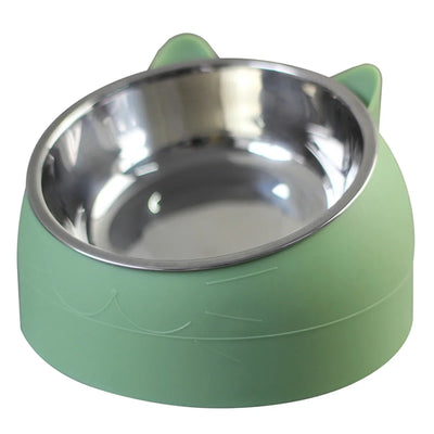 15-Degree Raised Stainless Steel Pet Bowl