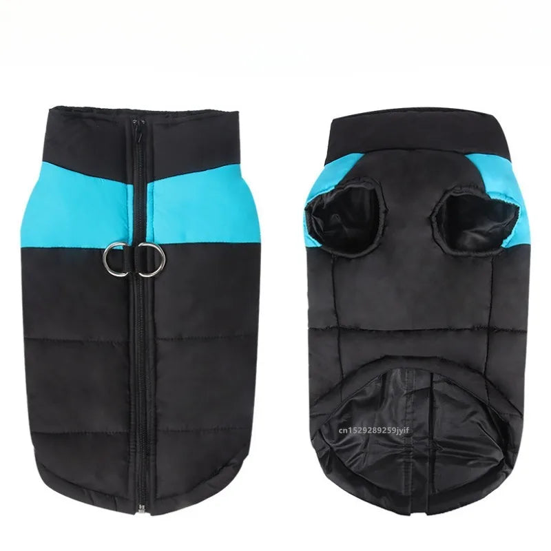 Waterproof Warm Dog Coat – Padded Winter Vest with Zipper for Small, Medium & Large Dogs
