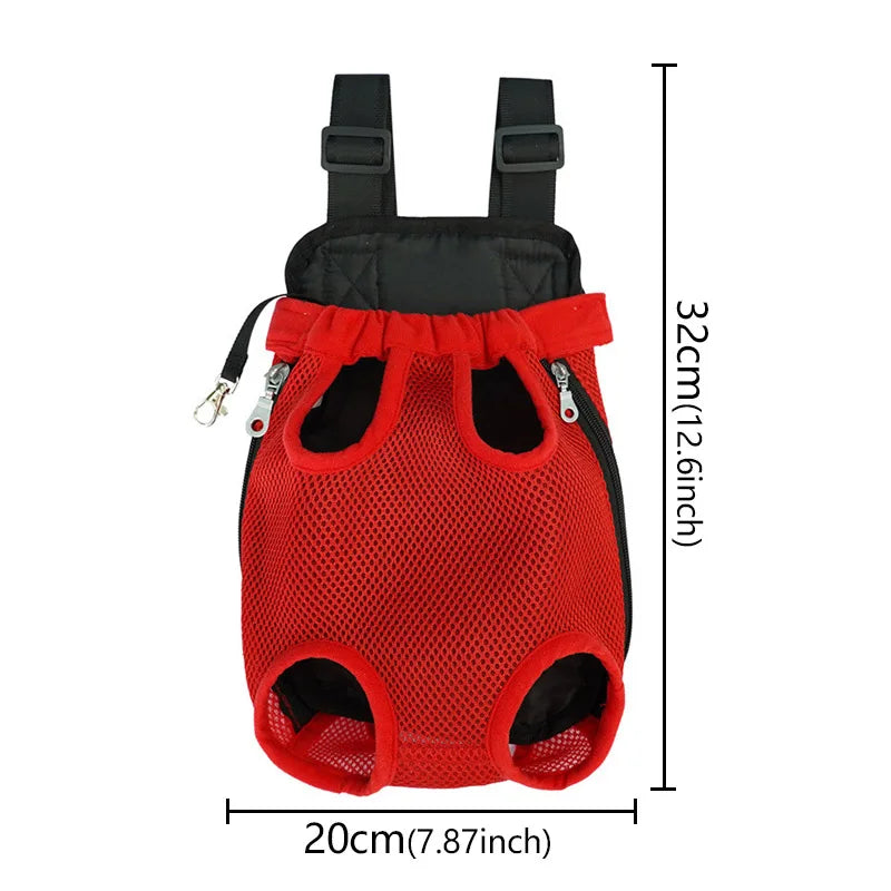 Adjustable Dog Front Carrier Legs Out Dog Breathable Portable Travel Pet Dog Carrier Backpack Mesh Carrier for Dog Cats Outdoor