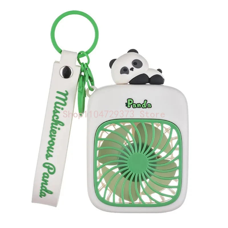 Portable Keychain Fan for Travel Small Cooling Mini Fans Rechargeable Cute Panda Travel Fan Handheld Fan Gift