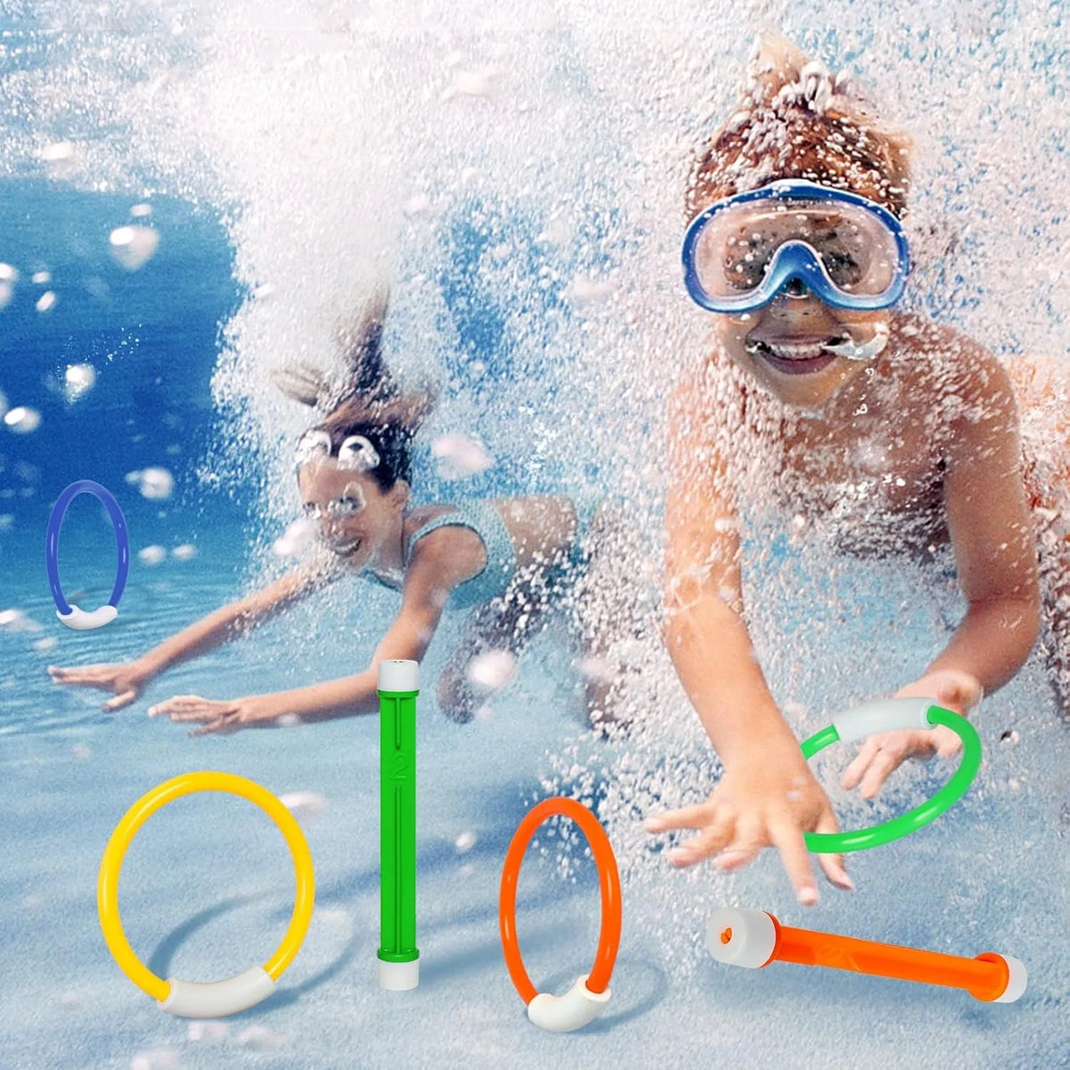 Swimming Pool Toys for Kids Ages 3-15 – Underwater Dive Toys Set for Summer Water Play, Swim Training & Fun Pool Games