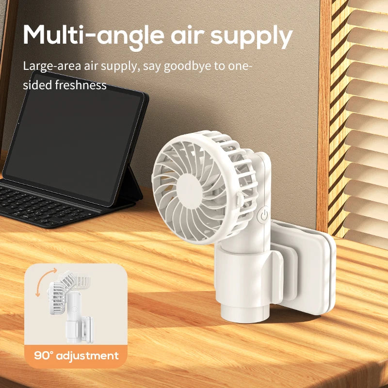 VISSKO Portable Mini Clip Fan USB Rechargeable Hand Held Fan Small Pocket Fan 3Speeds 1000mAh Multifunctional fan Ourdoor Summer