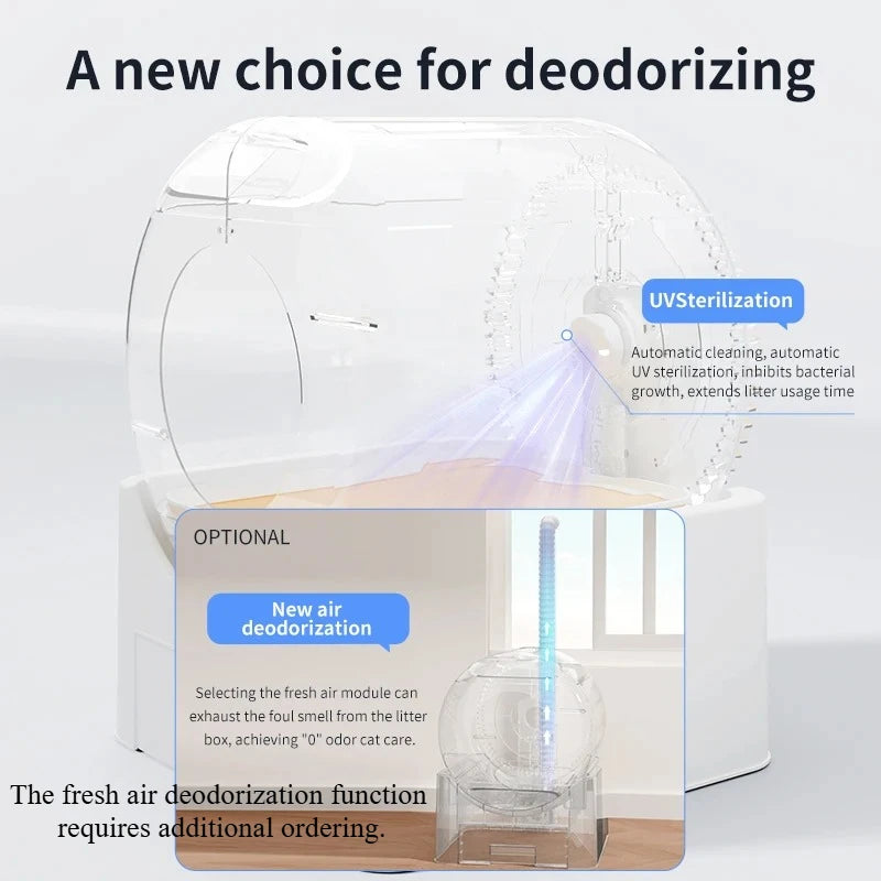 Automatic APP Cat Litter Box Self Cleaning Wifi Closed Cats Litter Box Extra Large Deodorization Kitten Toilet Pet Bedpans