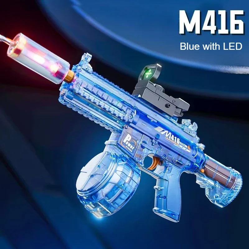 Electric Water Gun Toy Continuous Shooting with Firelight Big Capacity Water Pistol Spray Blaster Pool Summer Toy for Kids Adult