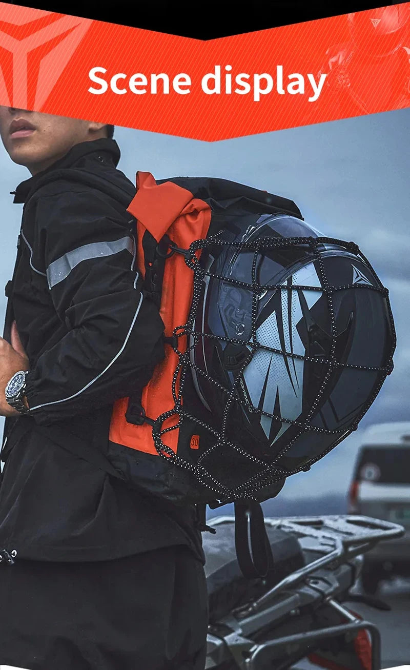 Motorcycle Backpack Men Women Waterproof Bag Full Face Helmet Backpack Rider Bag Reflective Travel Bag Motorcycle Helmet Bags